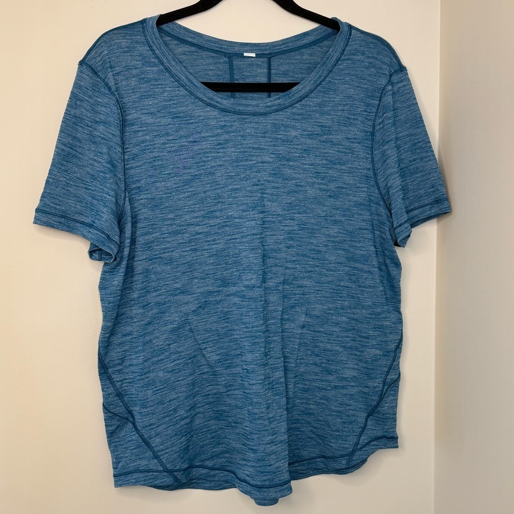 Lululemon Long Distance Short Sleeve – Heathered Pacific Teal Sz Lg